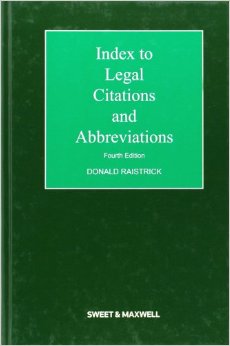 Index to Legal Citations and Abbreviations - 4th Edition